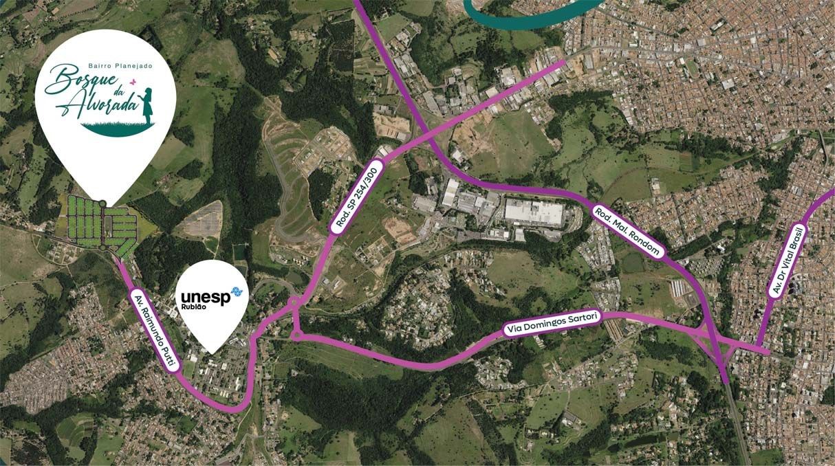 Mapa ilustrativo de localização divulgado em material de referência
